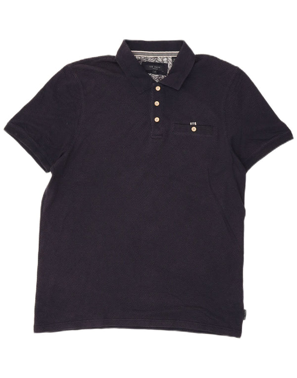 Ted Baker Herre poloskjorte str. 4 Large Navy Blue Modal