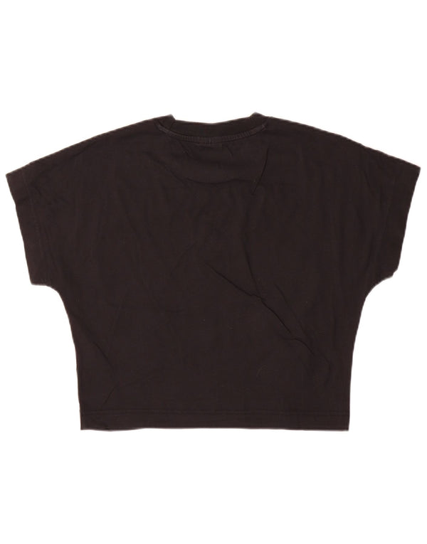 Adidas Womens Crop T-Shirt Top UK 8/10 Small Black Bomuld