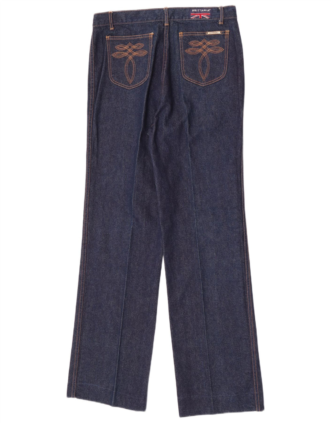 Vintage lige jeans til kvinder W34 L32 marineblå bomuld
