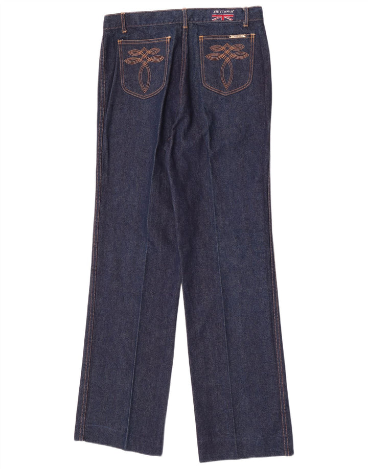 Vintage lige jeans til kvinder W34 L32 marineblå bomuld