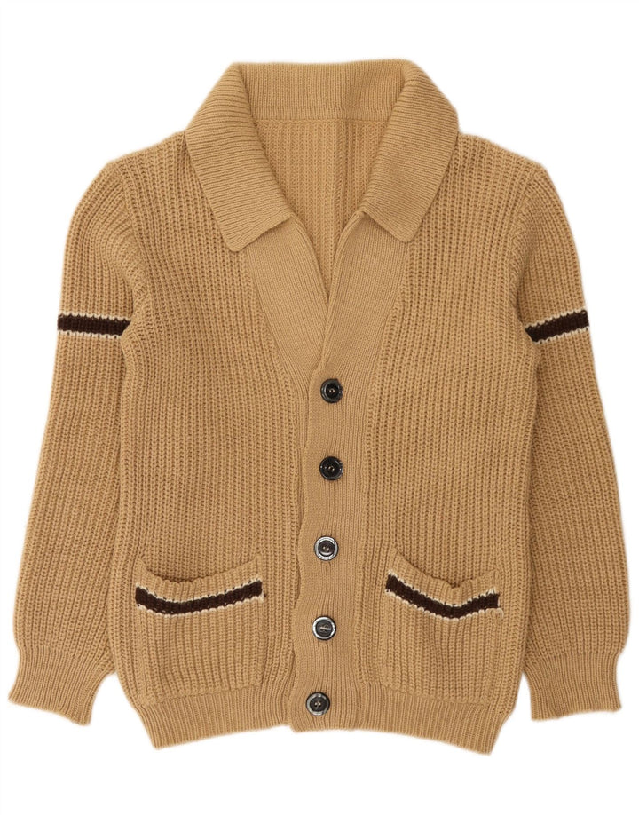 Vintage herre cardigan sweater lille beige farveblok
