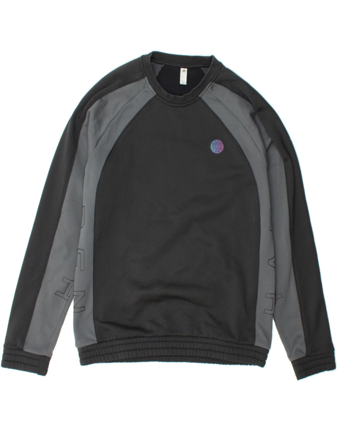 ADIDAS Mens Primegreen Graphic Sweatshirt Jumper Medium Black Colourblock Vintage Adidas and Second-Hand Adidas from Messina Hembry 