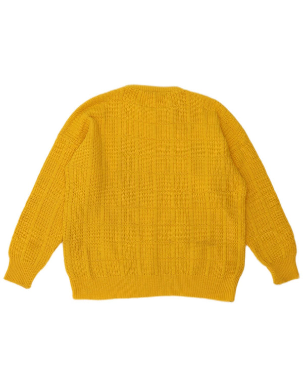 Colmar Herre Loose Fit Crew Neck Jumper Sweater IT 46 Small Yellow Wool