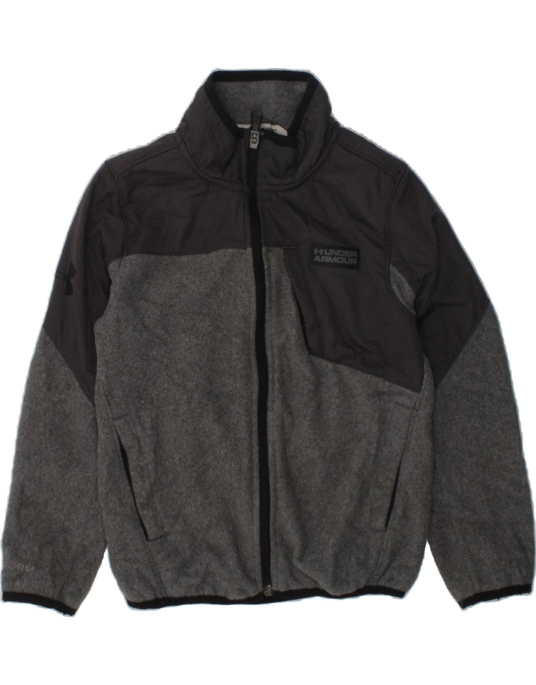 UNDER ARMOUR Boys Fleece Jacket 5-6 Years Grey Colourblock Polyester | Vintage Under Armour | Thrift | Second-Hand Under Armour | Used Clothing | Messina Hembry 