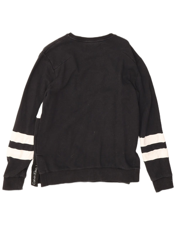 Calvin Klein Jeans Herre Sweatshirt Jumper Medium Sort Colourblock Bomuld