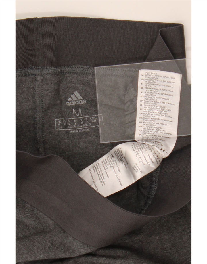 ADIDAS Womens Leggings UK 12/14 Medium  Grey Cotton Vintage Adidas and Second-Hand Adidas from Messina Hembry 