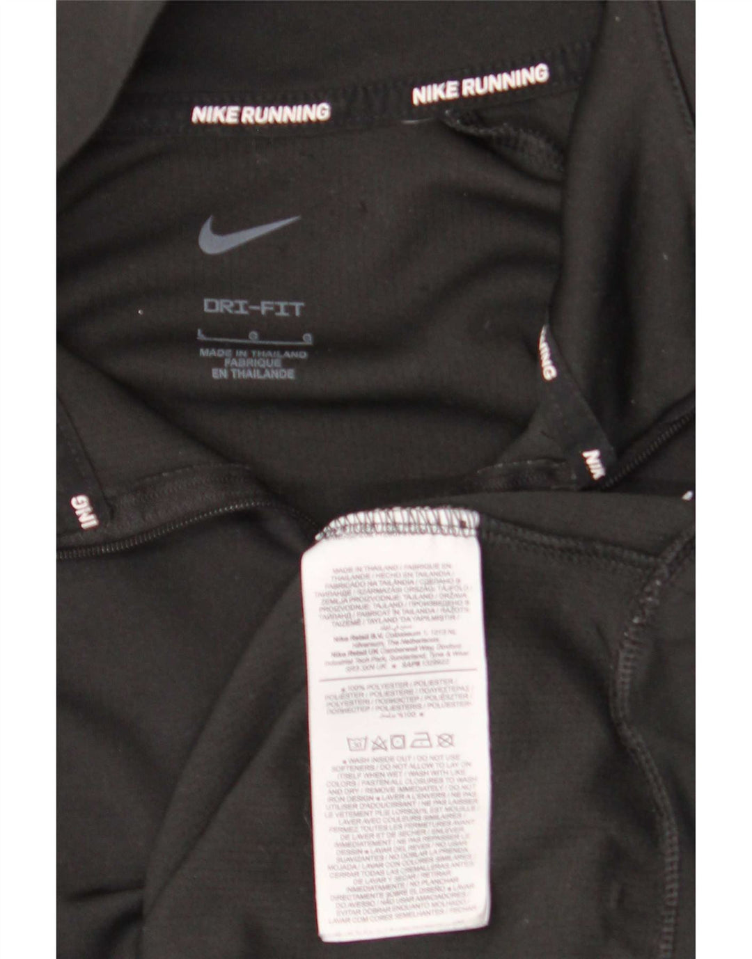 Nike Dame Dri Fit Sweatshirt med lynlås DK 16 Stor sort polyester