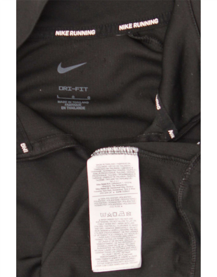 Nike Dame Dri Fit Sweatshirt med lynlås DK 16 Stor sort polyester