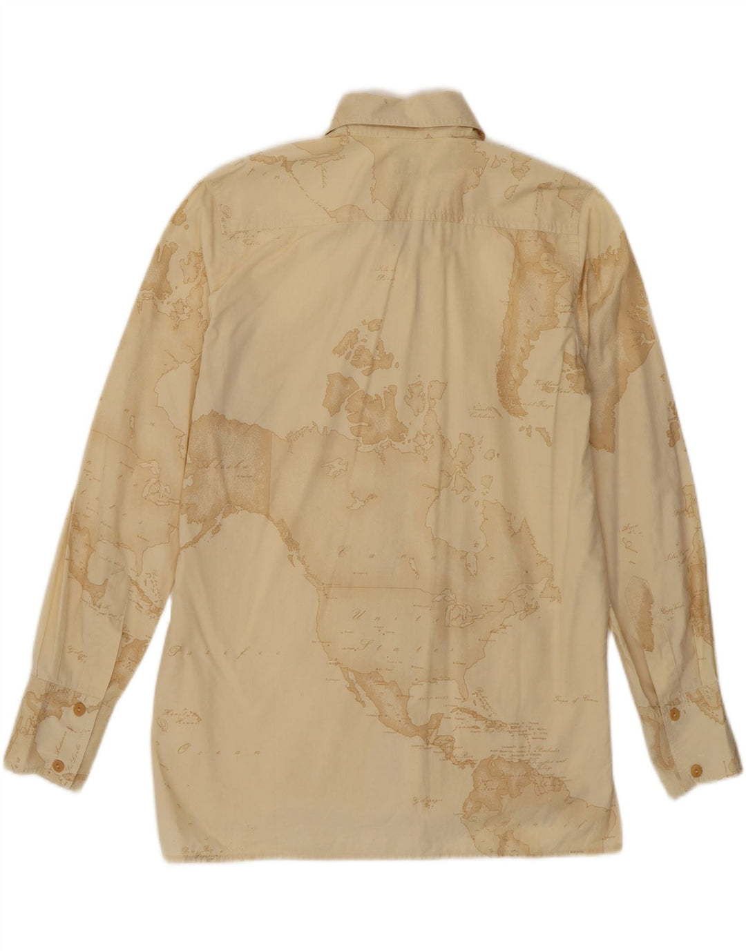ALVIERO MARTINI Grafisk skjorte til kvinder IT 42 Medium Beige Bomuld