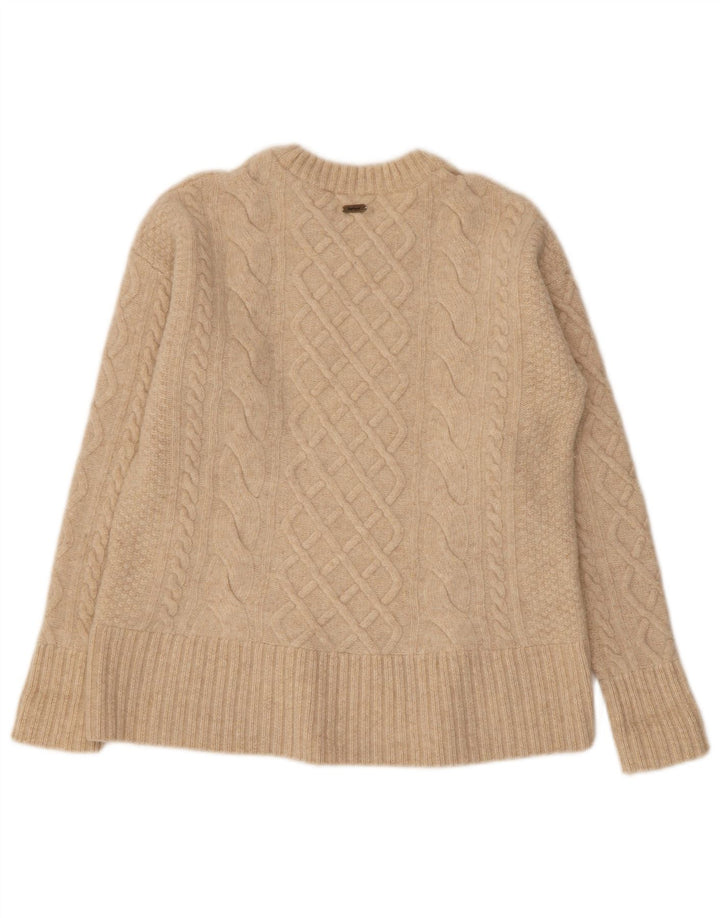 Barbour Dame Jumper Sweater UK 10 Lille Beige Uld