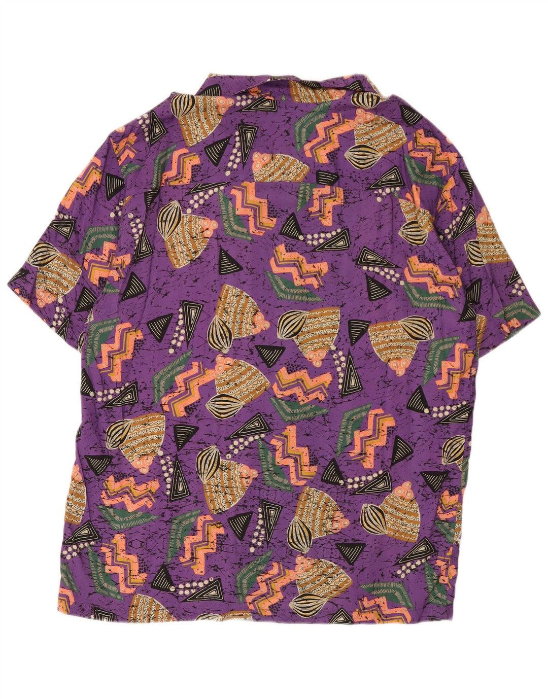 Pull & Bear Herre STWD Hawaii kortærmet skjorte XL Lilla Geometrisk