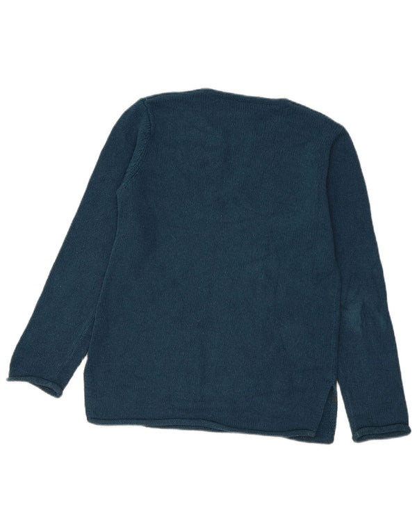 L.L.Bean Dame Oversized V-hals sweater UK 6 XS Marineblå Silke