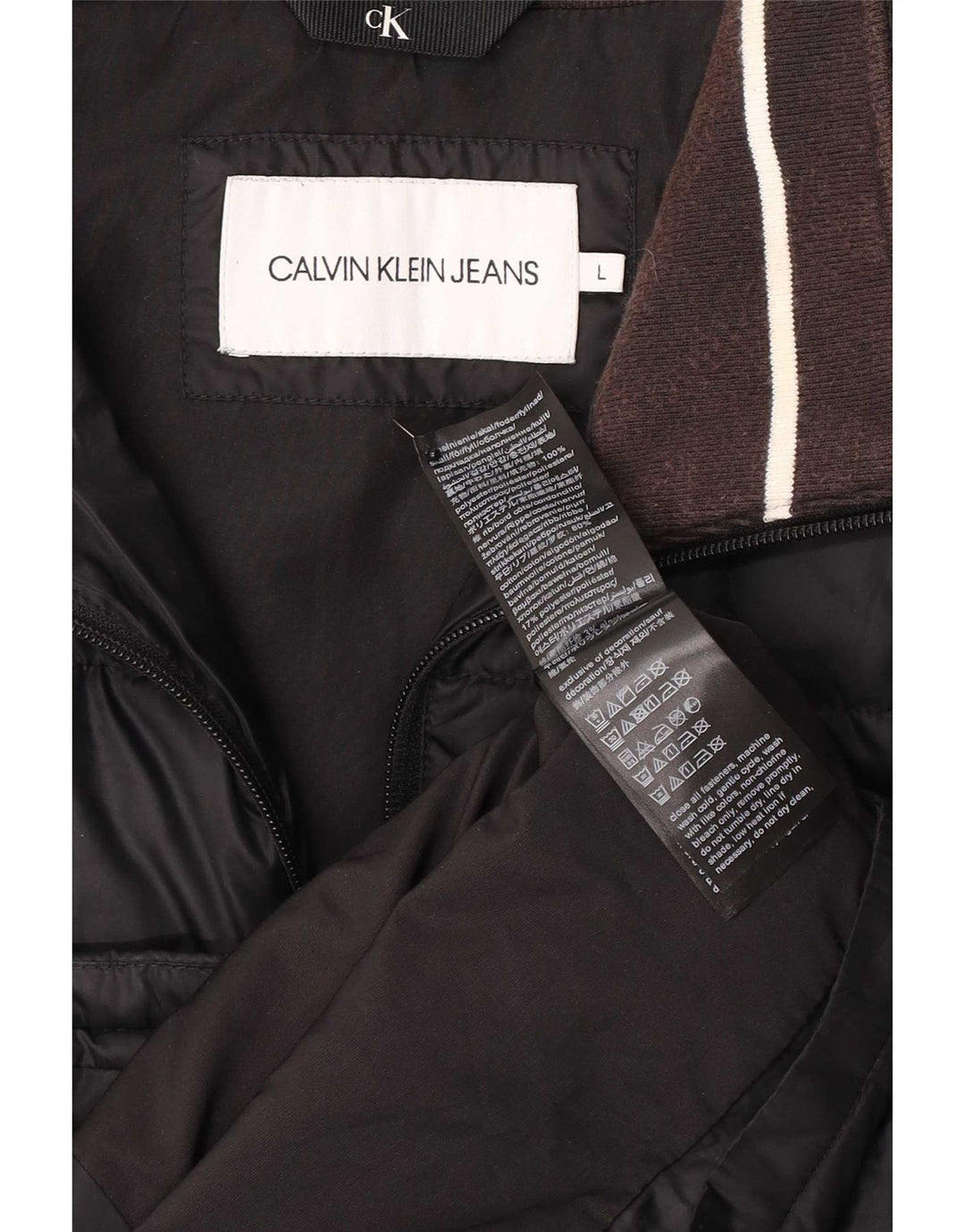 Calvin Klein Jeans Herre grafisk polstret Gilet UK 40 Large Black Polyester