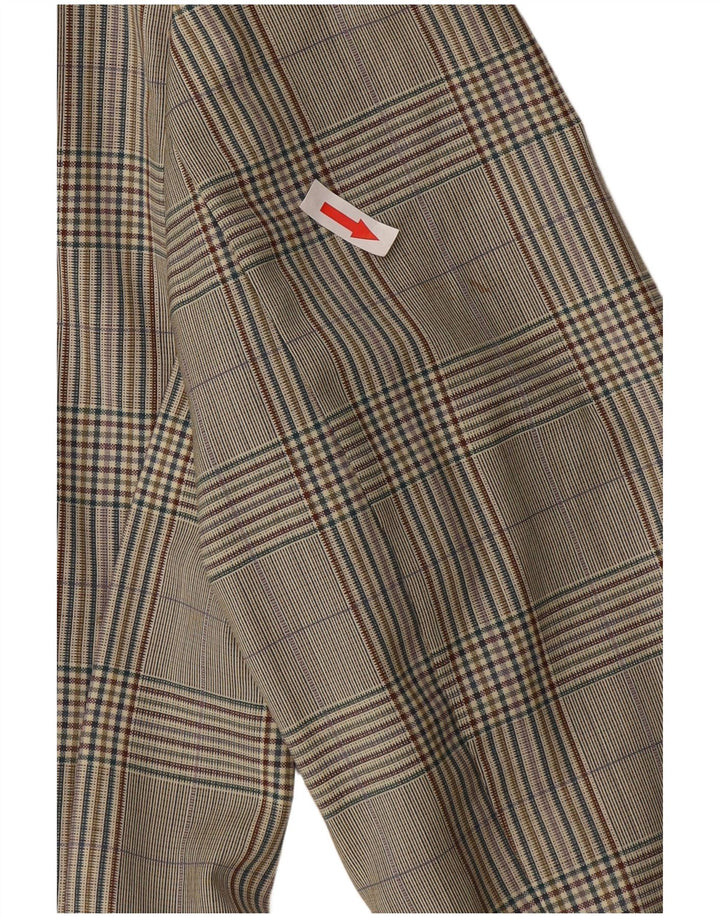 Vintage dame dobbeltradet blazerjakke UK 12 Medium beige ternet uld