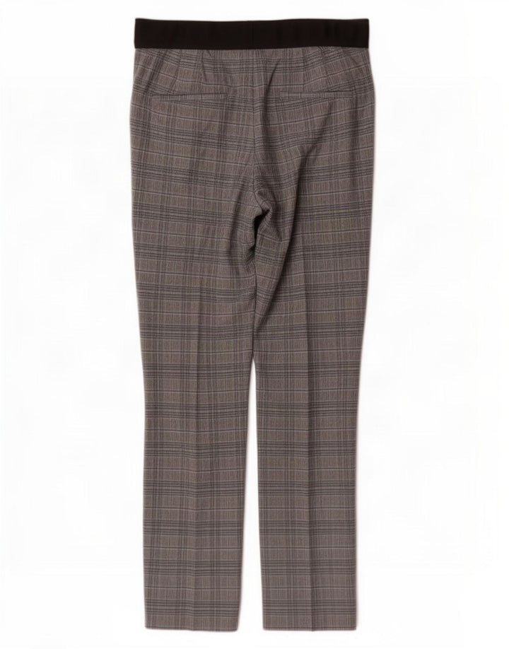 Zara lige chinosbukser til kvinder Small W27 L28 Grå ternet polyester