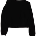 Zara Womens Crop Oversized Sweatshirt Jumper UK 10 Small Black Bomuld