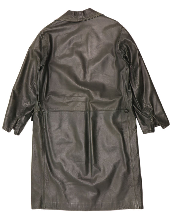 Vintage læderfrakke til kvinder UK 14 Medium Green