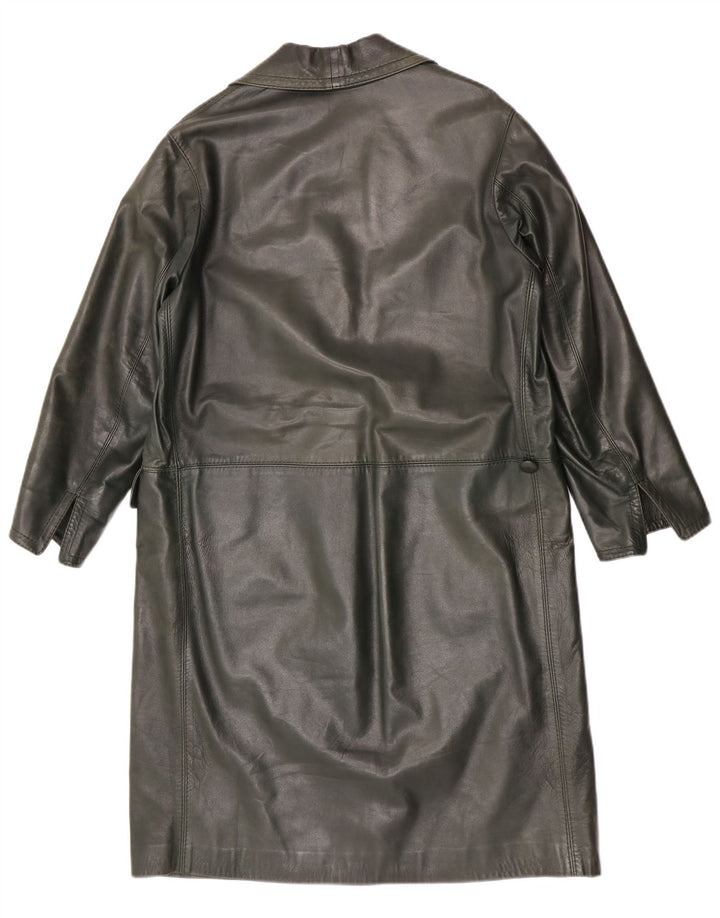 Vintage læderfrakke til kvinder UK 14 Medium Green