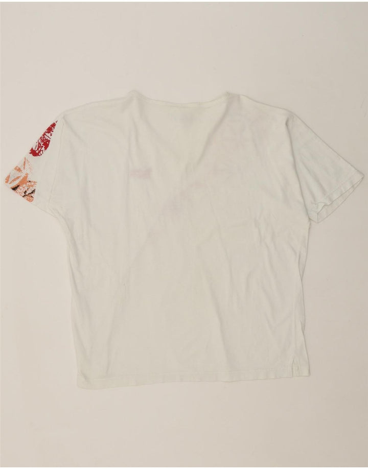 REEBOK Womens Oversized Graphic T-Shirt Top UK 14 Medium White Vintage Reebok and Second-Hand Reebok from Messina Hembry 