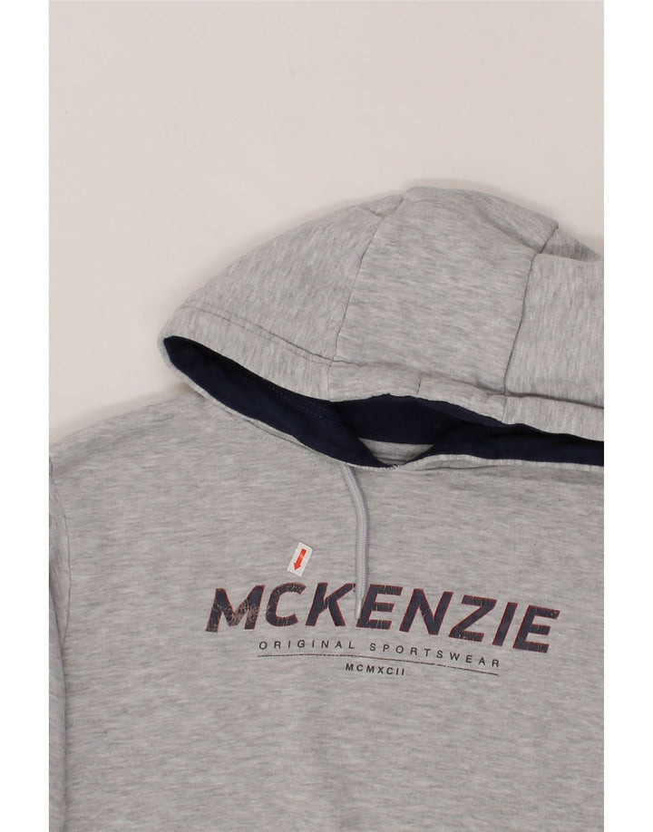 MCKENZIE Mens Graphic Hoodie Jumper Medium Grey Cotton Vintage Mckenzie and Second-Hand Mckenzie from Messina Hembry 