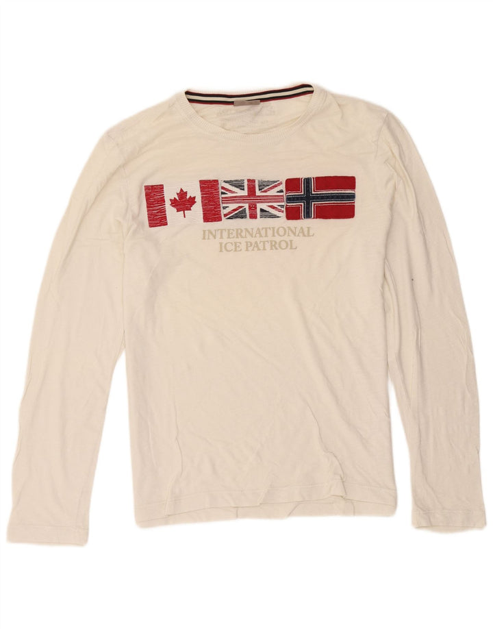 Napapijri Herre Geografisk Grafisk Top Langærmet Medium Off White