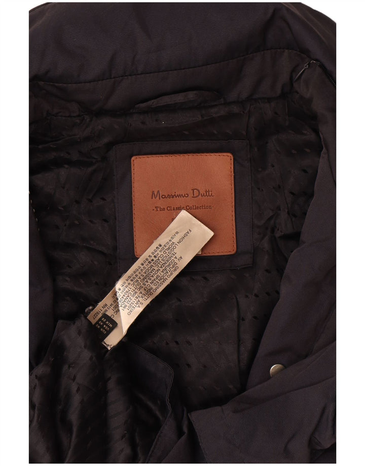 Massimo Dutti kvinders trenchcoat UK 6 XS marineblå viskose