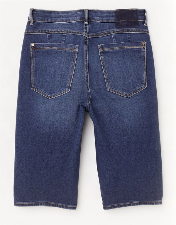 Marks & Spencer Dame Magic Denim Shorts UK 12 Medium W28 Navy Blue