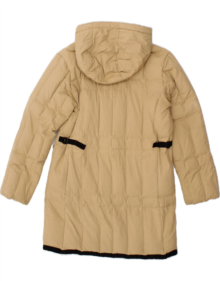 SLAM Womens Hooded Padded Coat UK 10 Small Beige Polyester Vintage Slam and Second-Hand Slam from Messina Hembry 