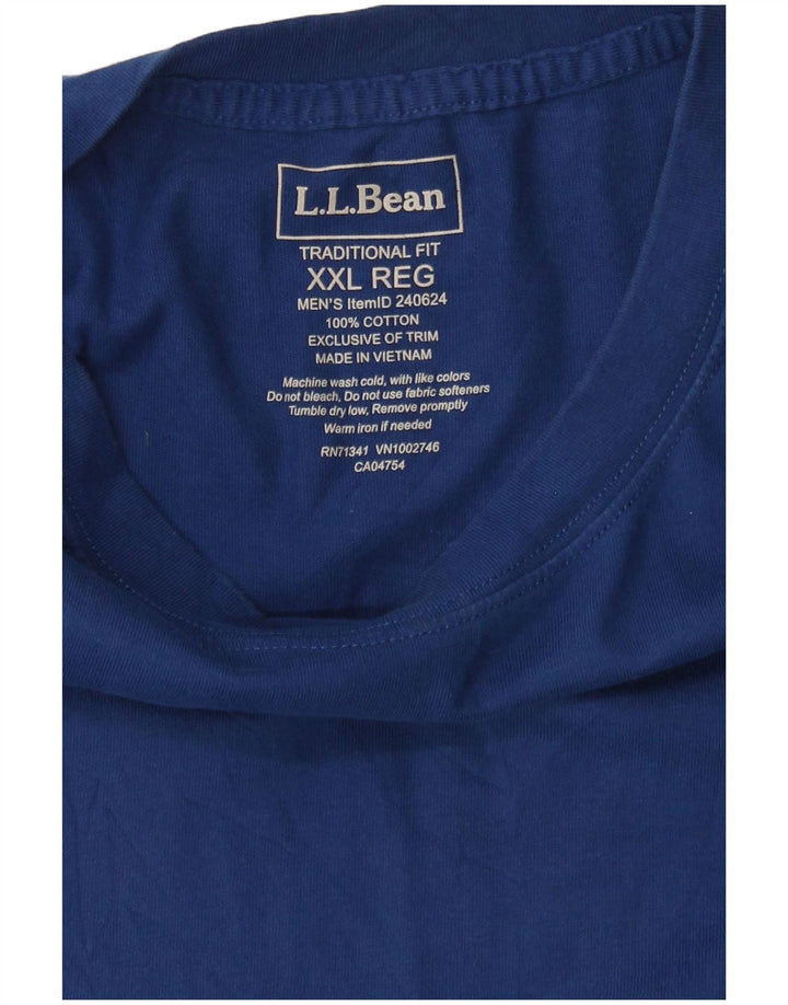 L.L.BEAN Herre Traditional Fit T-Shirt Top 2XL Blå Bomuld
