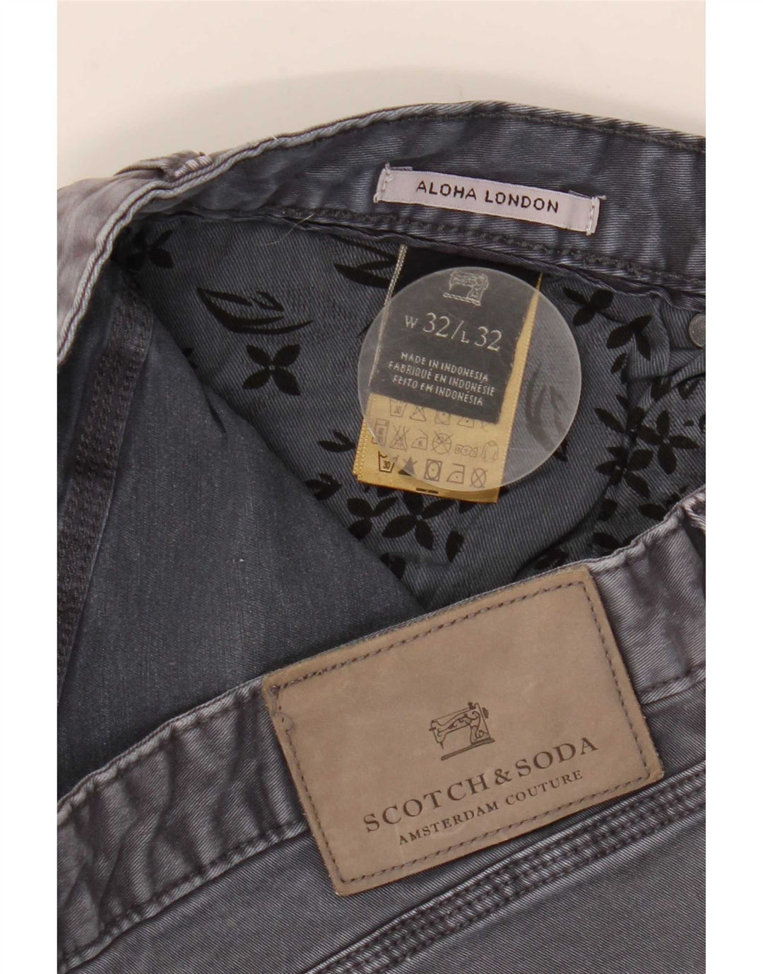 Scotch & Soda Slim Jeans til mænd W32 L32 Grå bomuld