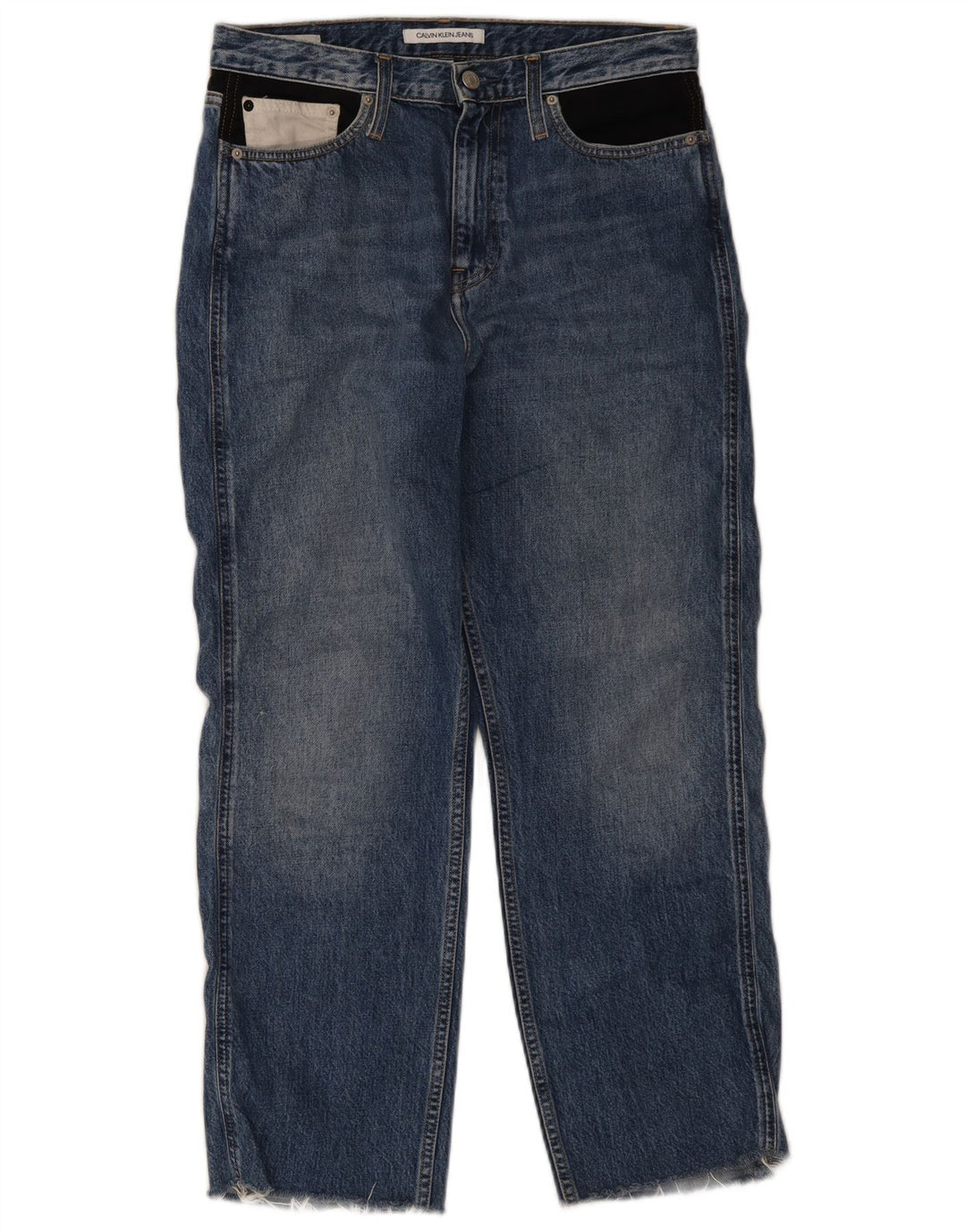 Calvin Klein Dame Straight Jeans W30 L26 Blå Bomuld