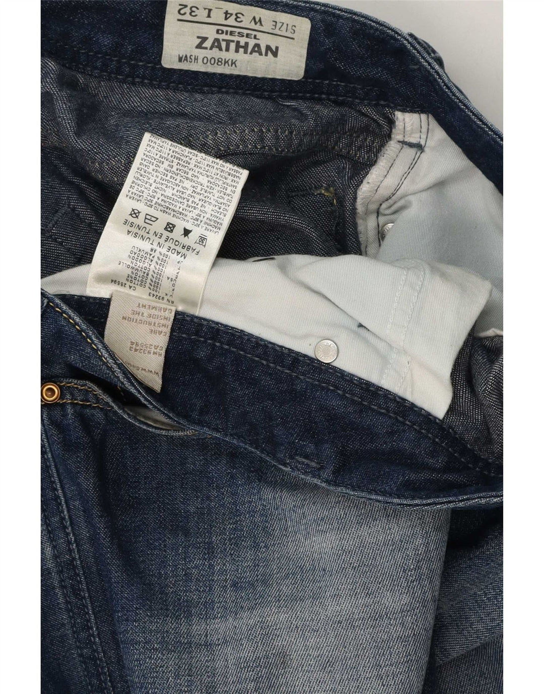 Diesel Herre Zathan Regular Bootcut Jeans W34 L32 Blå Bomuld