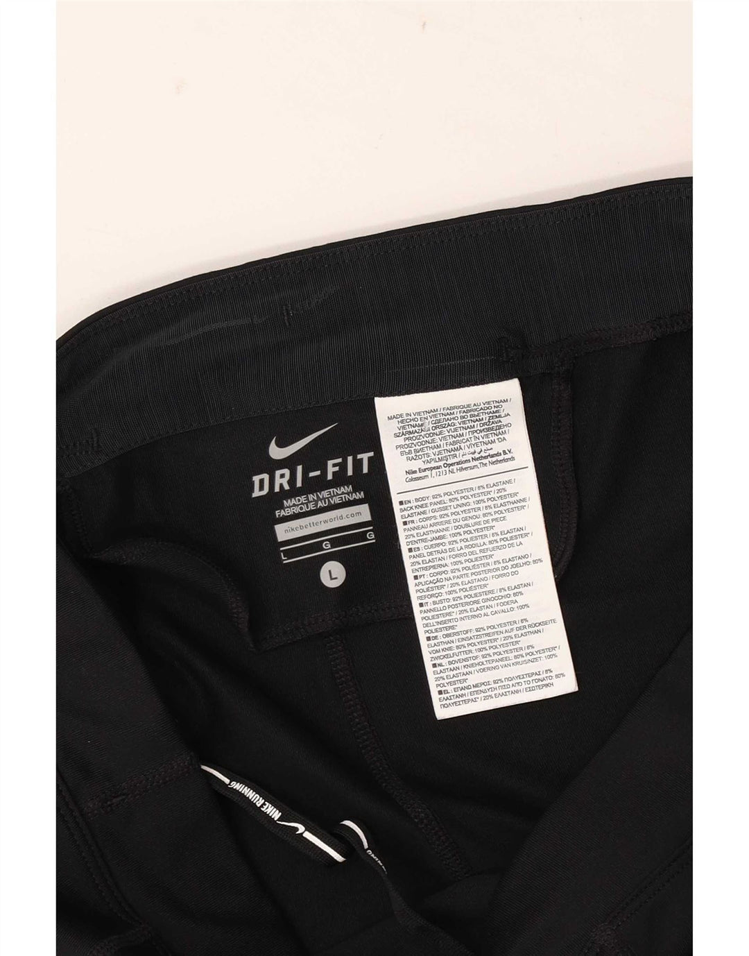 Nike Dame Dri Fit Capri Leggings UK 14 Large Black Polyester