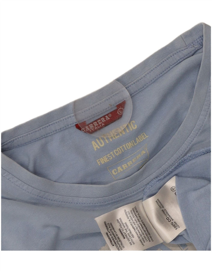 Carrera Herre Grafisk T-Shirt Top Stor Blå Bomuld