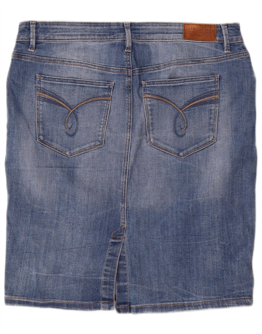 Esprit Dame Denim Nederdel W34 Stor Blå Bomuld