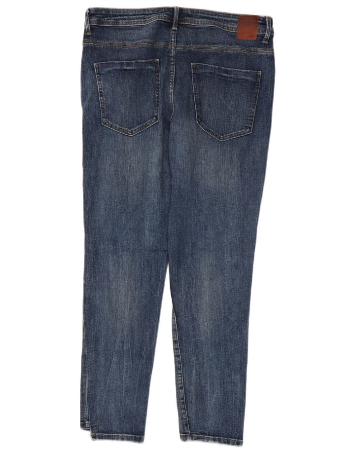Zara Dame Distressed Slim Jeans EU 42 Large W32 L27 Blå