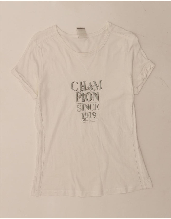 Champion Womens Heritage Classics Grafisk T-Shirt Top UK 14 Large White