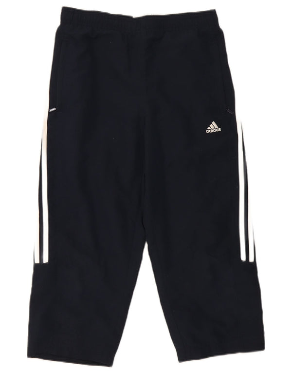 Adidas Dame Capri Træningsdragt Bukser UK 10 Small Navy Blue Polyester