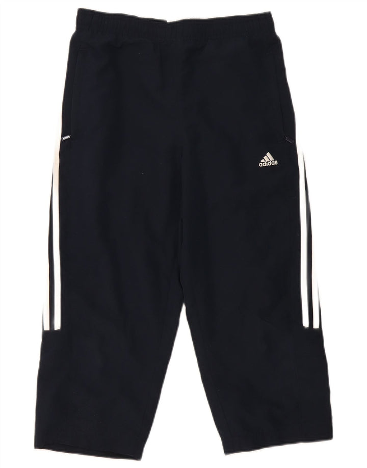 Adidas Dame Capri Træningsdragt Bukser UK 10 Small Navy Blue Polyester