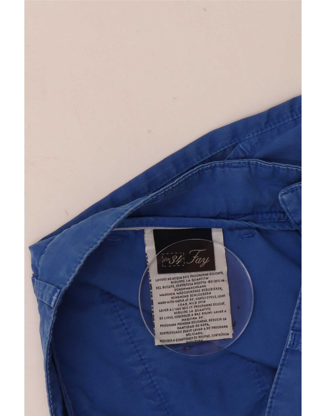 Fay Herre Chino Shorts W34 Stor Blå Bomuld
