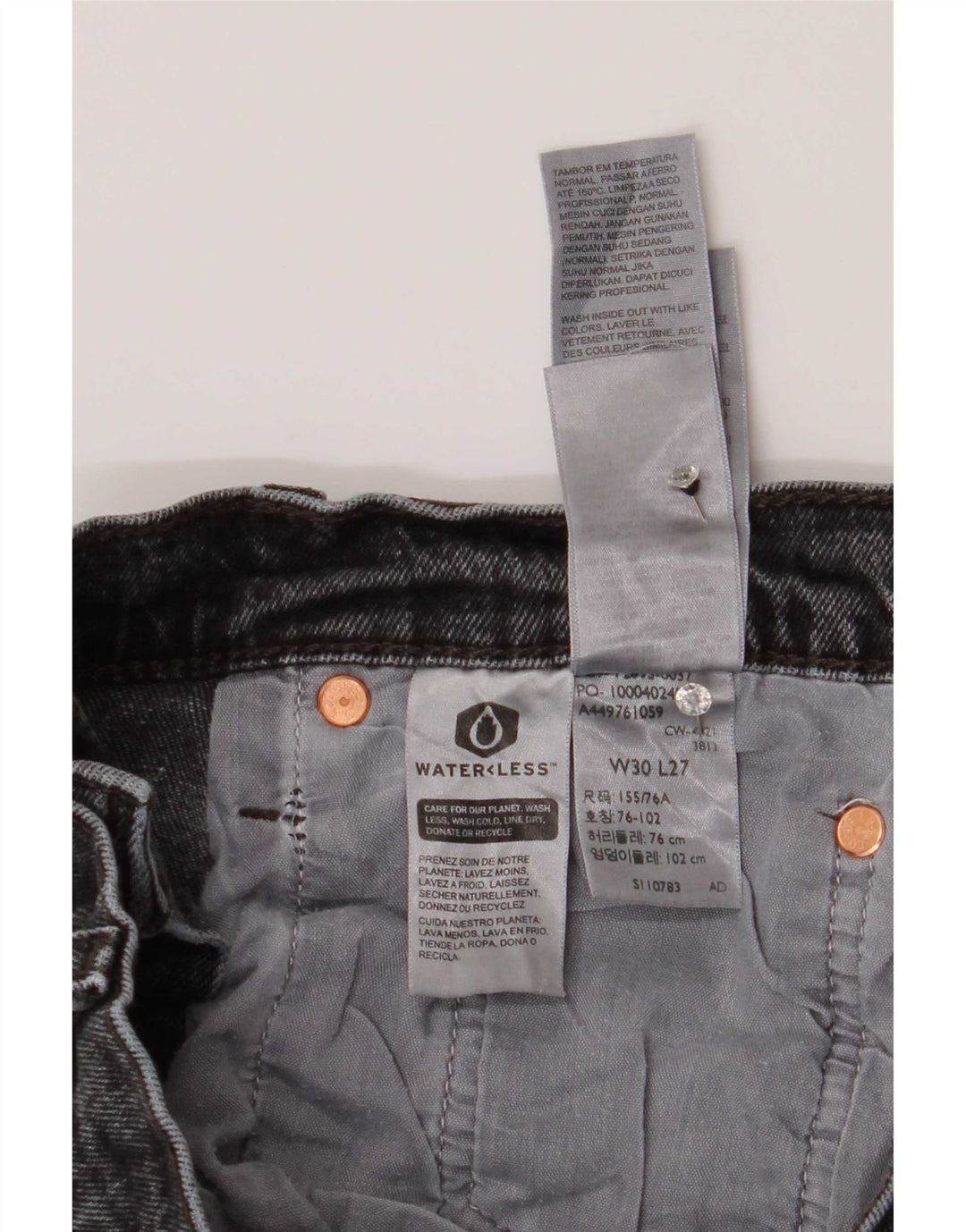 Levi's Dame Ribcage Straight Jeans W30 L27 Grå Bomuld
