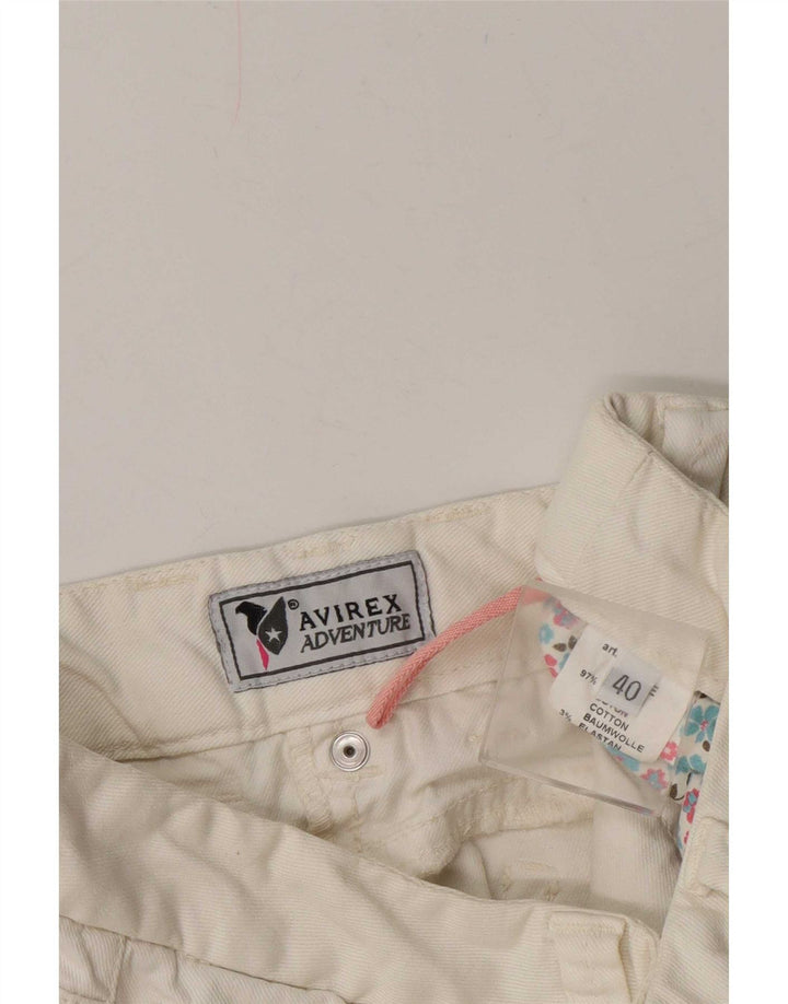 Avirex denimshorts til kvinder EU 40 Medium W27 Off White Bomuld