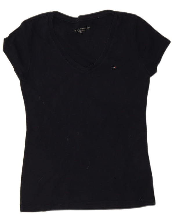 Tommy Hilfiger Dame T-Shirt Top UK 12 Medium Navy Blue Bomuld