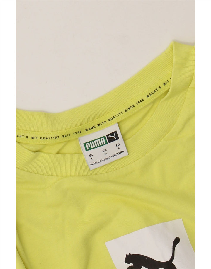 PUMA Herre Grafisk T-Shirt Top Stor Gul