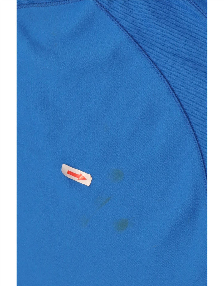 Champion Dame T-Shirt Top UK 14 Large Blue Colourblock Polyester