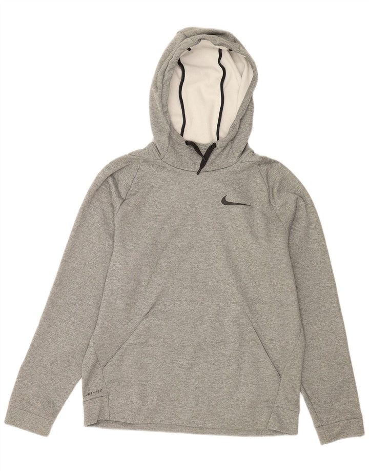 NIKE Herre Dri Fit hættetrøje Jumper Medium Grey Flecked Polyester