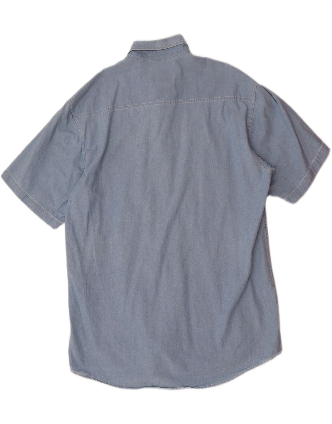RIFLE Mens Short Sleeve Shirt Large Blue Cotton Vintage Rifle and Second-Hand Rifle from Messina Hembry 
