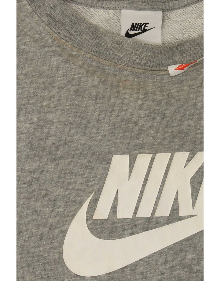Nike Dame Grafisk Oversized Sweatshirt Jumper UK 18 XL Grå Flecked