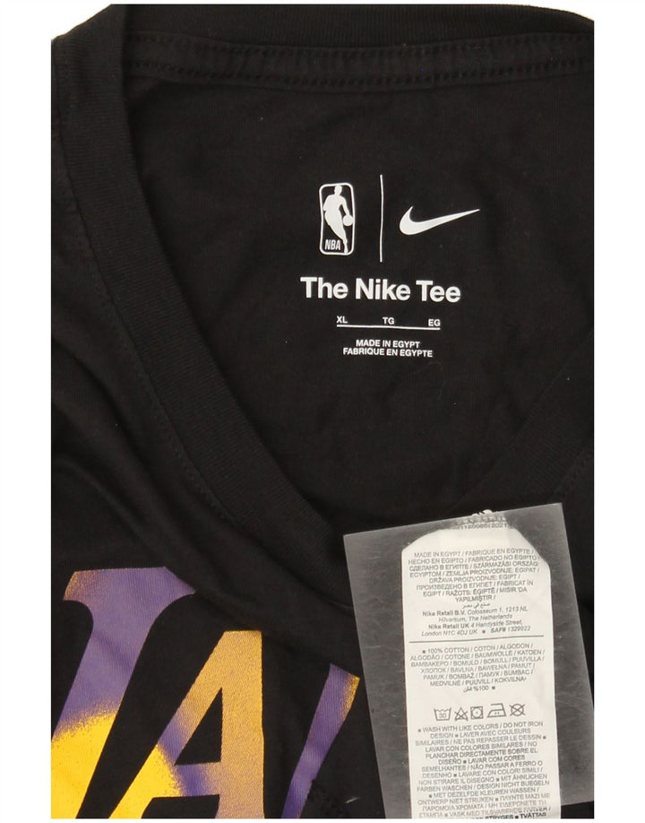 Nike Herre Lakers grafisk top langærmet XL sort bomuld
