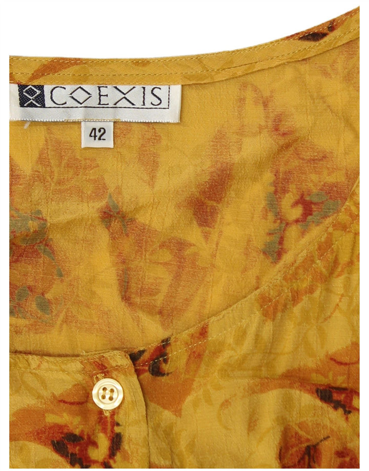 Coexis Dame ærmeløs skjorte Bluse IT 42 Medium Yellow Floral